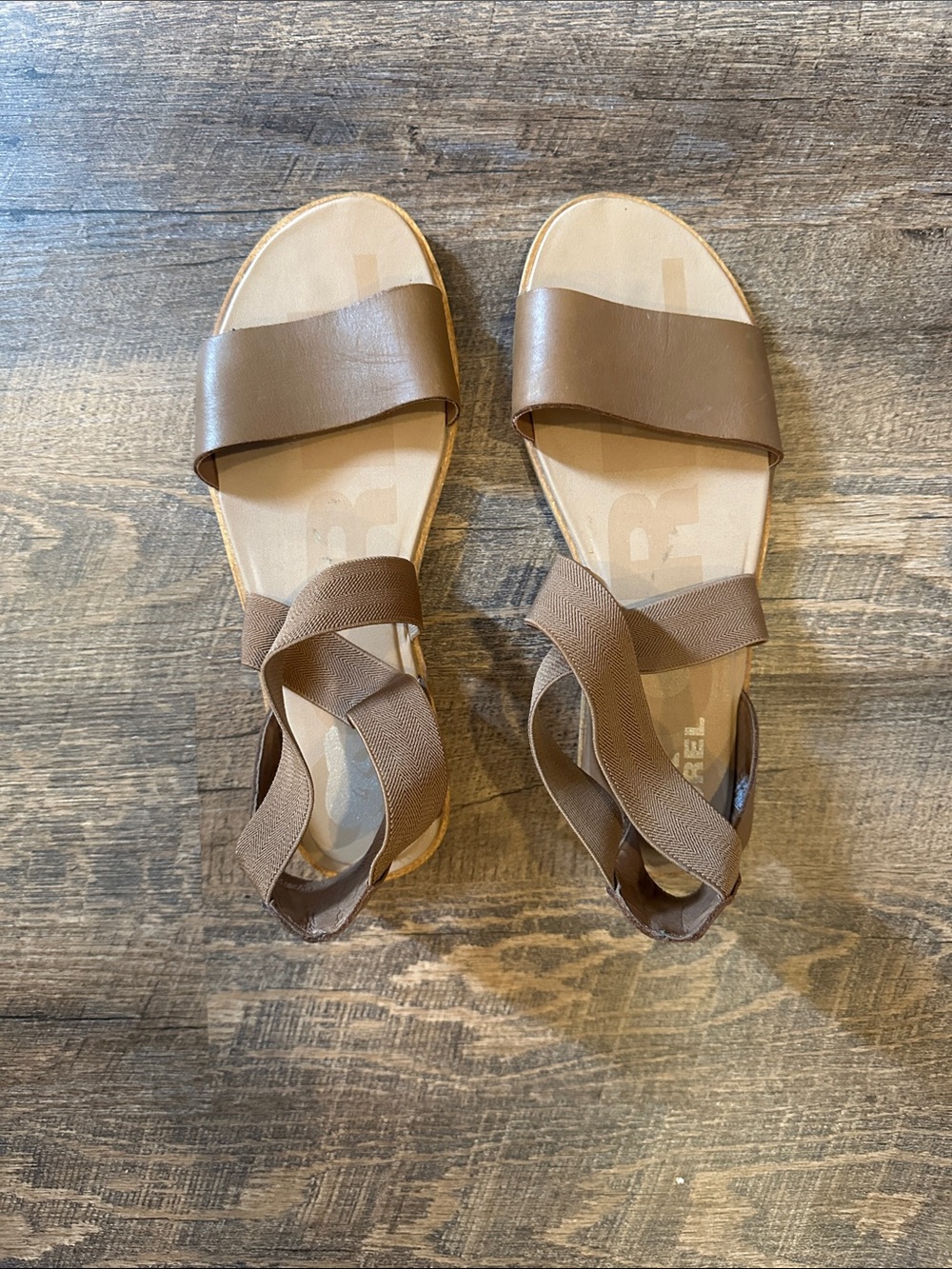 Sorel Brown Women's Ella Strappy Elastic Sandals